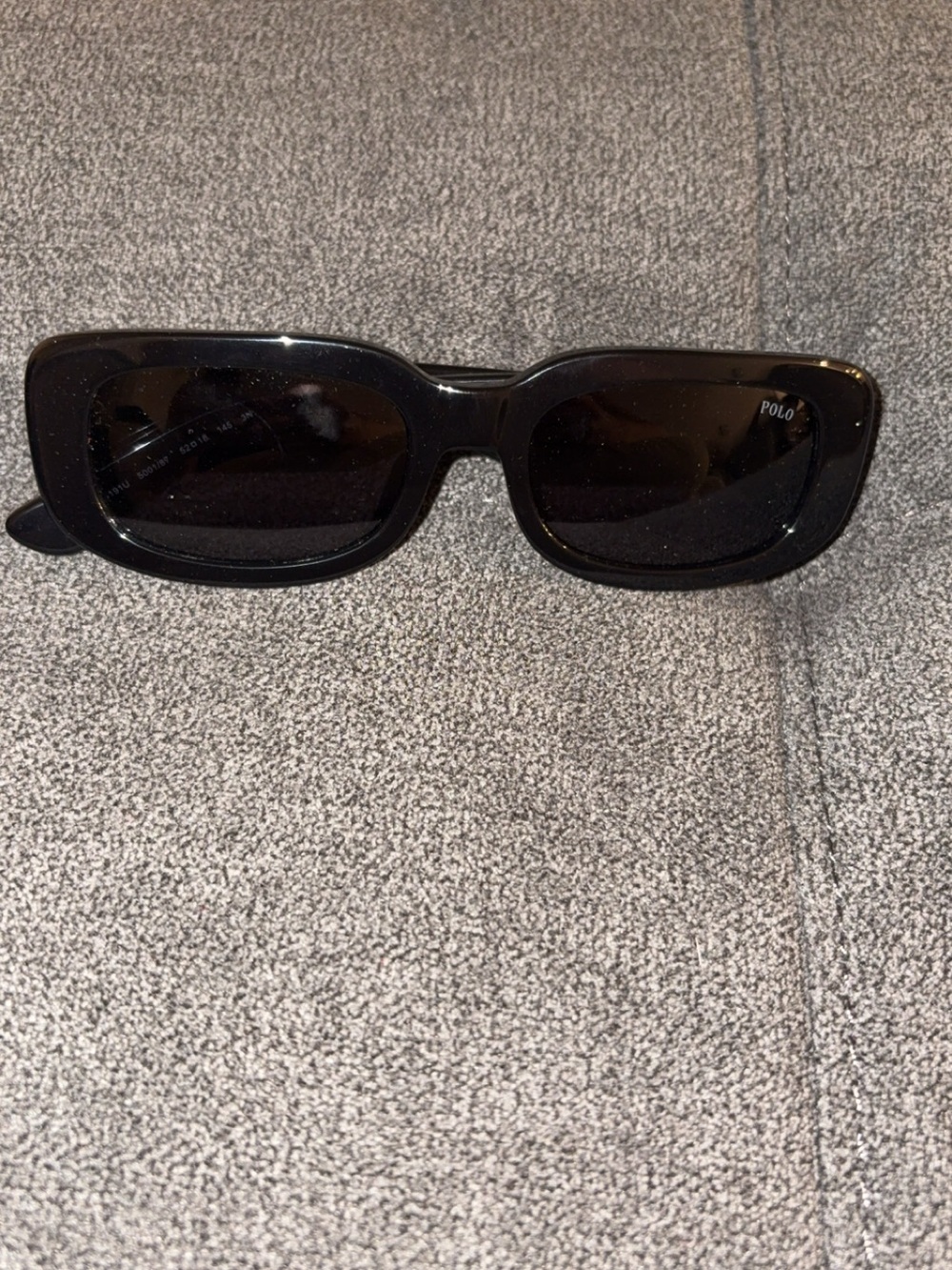 Polo by Ralph Lauren Black Rectangular Women’s Sunglasses - Glossy Frame
